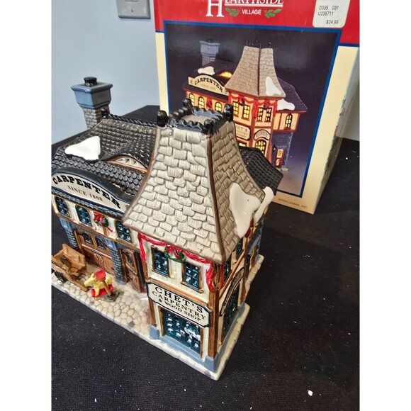 Lemax “Chet’s Carpentry & Wood Shop” 2000 Hearthside Village Porcelain Building - Picture 4 of 11